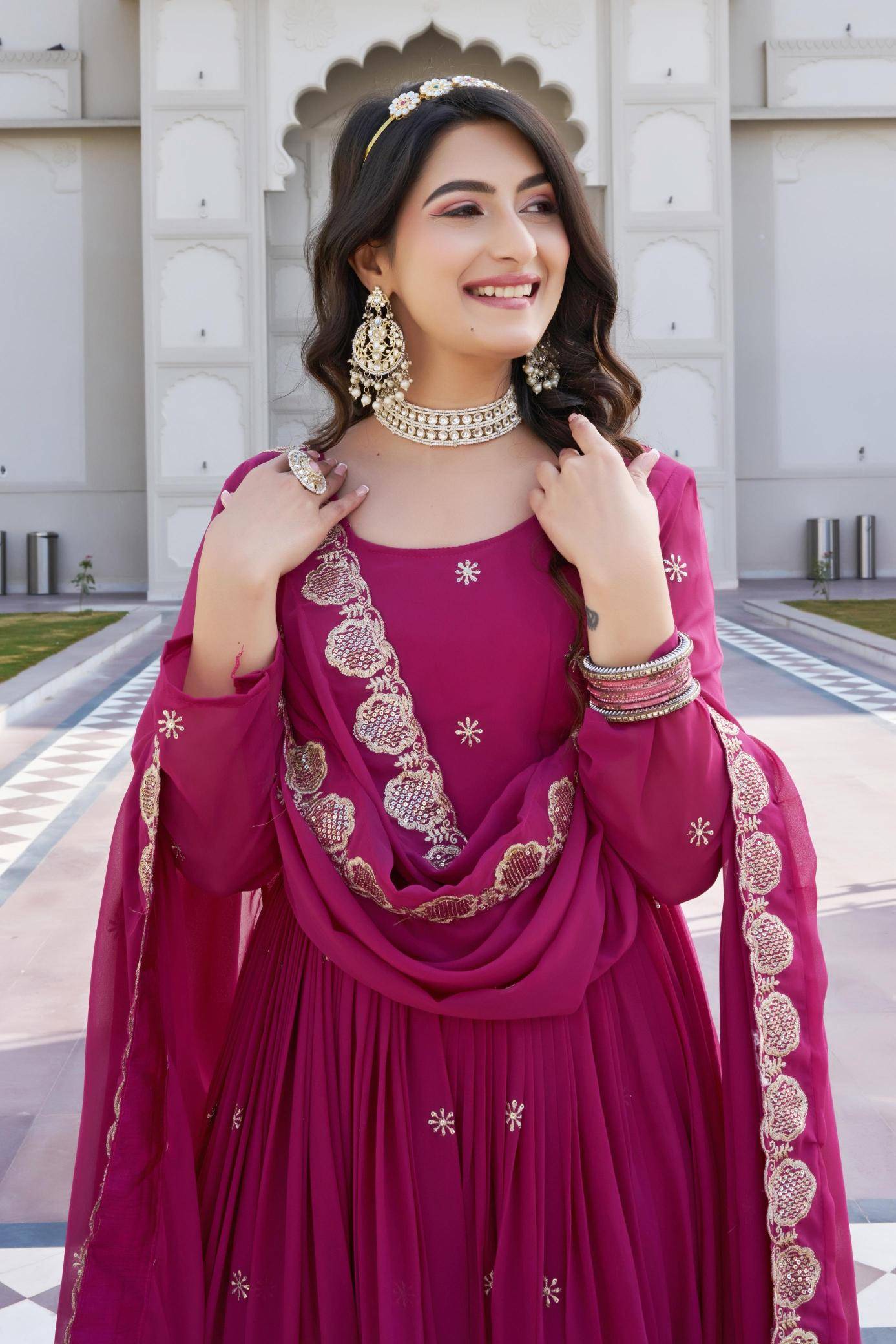 Launching New Festival Ram-0153 Georgette Pink Wholesale best lehengha choli supplier in india